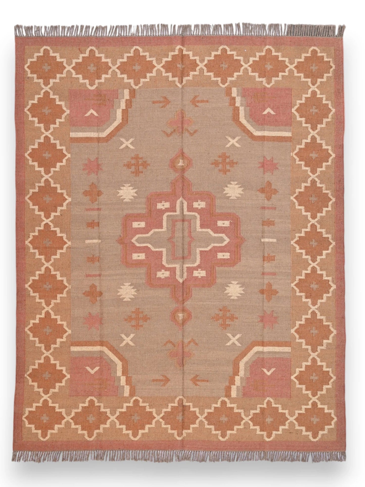 alfombras kililm pasillo  240x300  multicolor necha a mano en fibras naturales