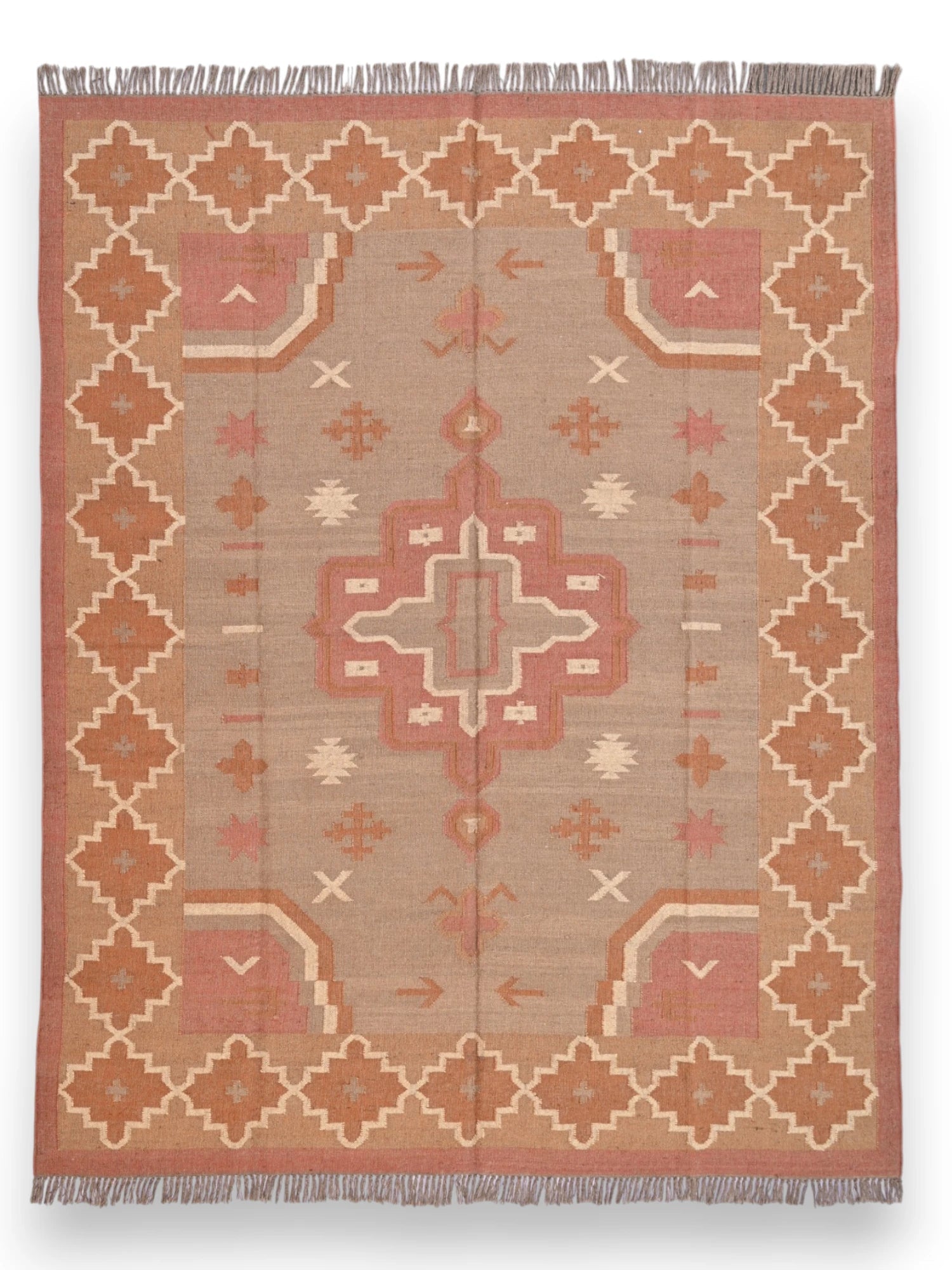 alfombras kililm pasillo  240x300  multicolor necha a mano en fibras naturales