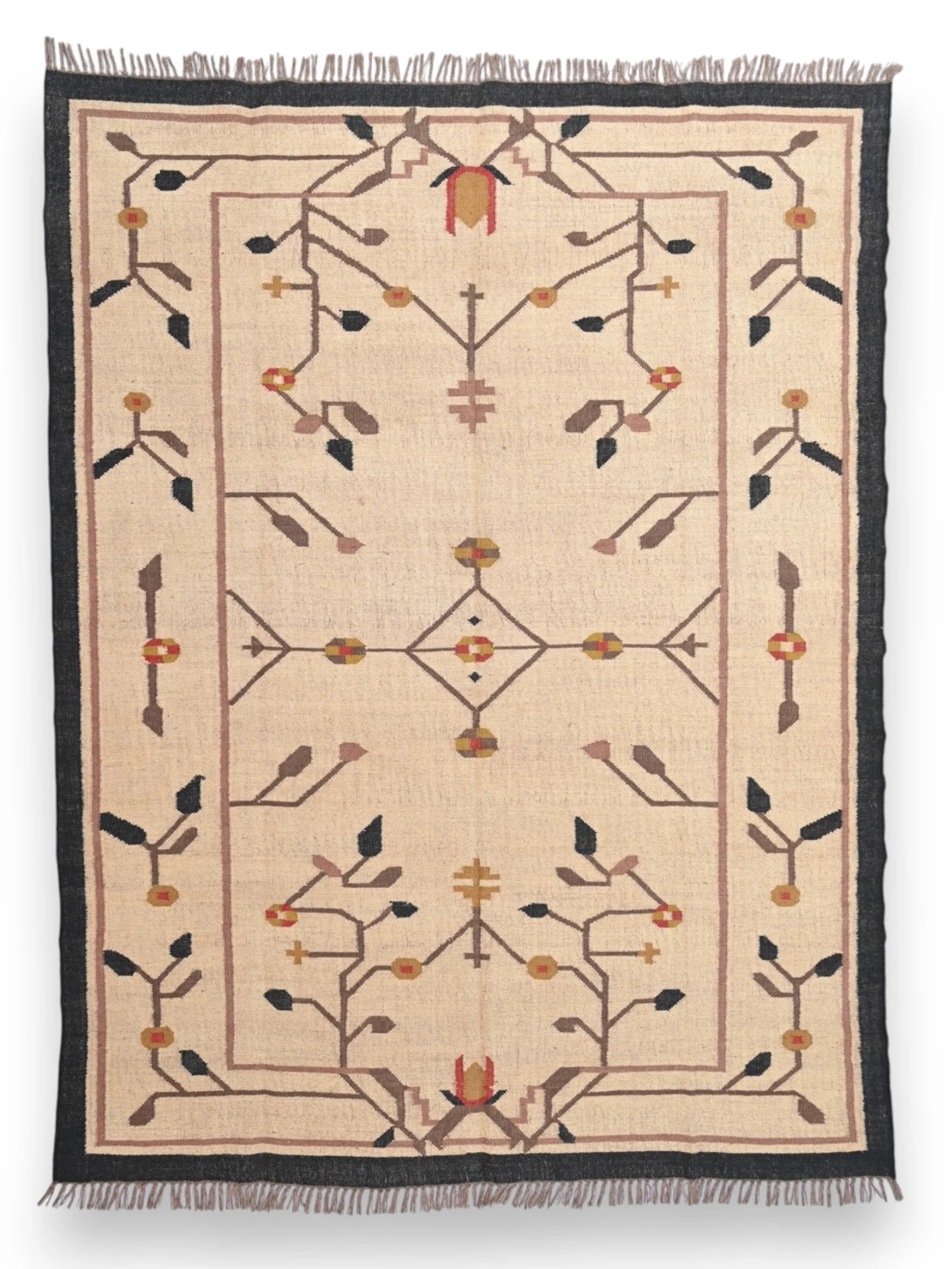 alfombras kililm pasillo  240x300  multicolor necha a mano en fibras naturales

