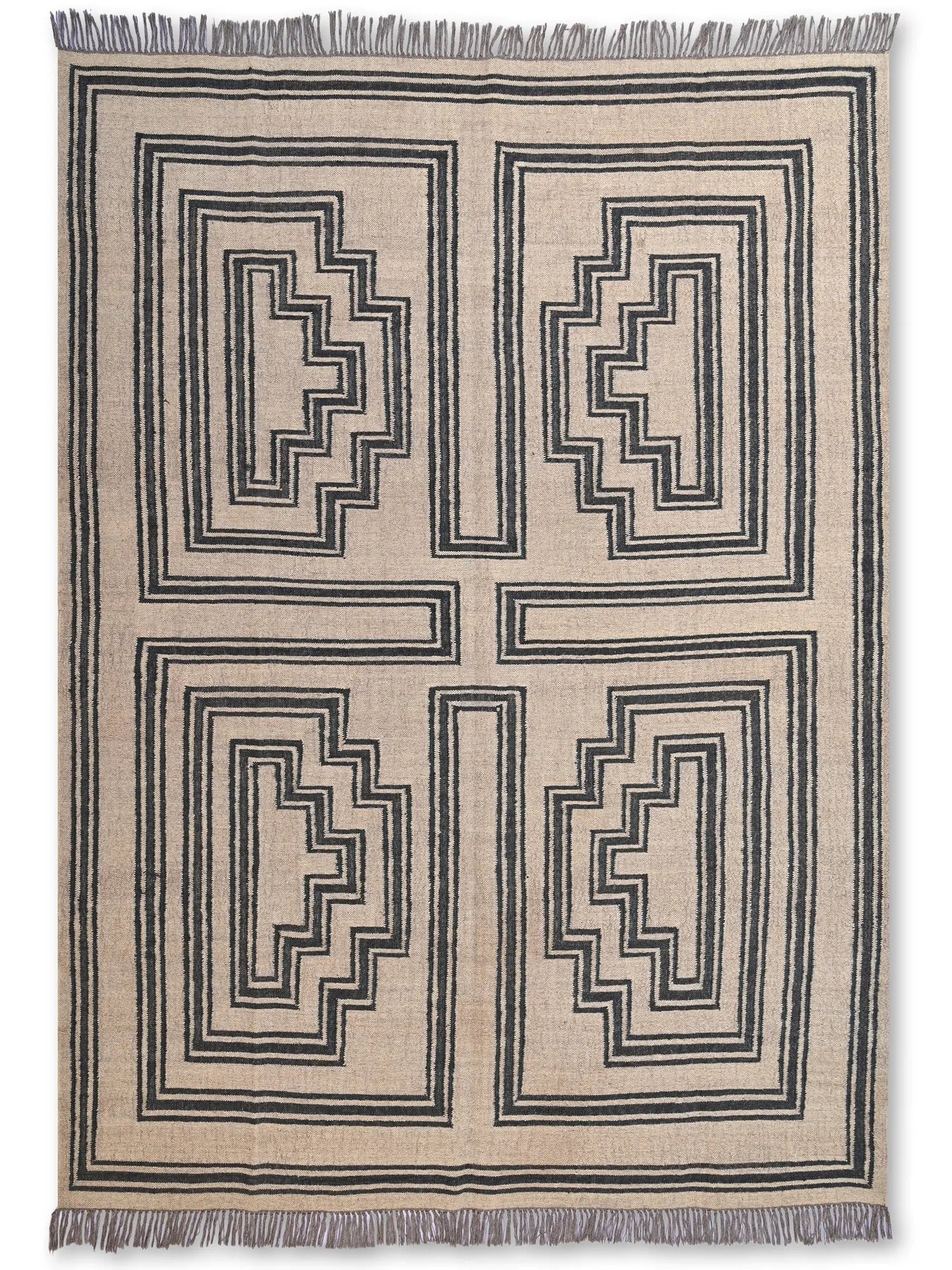 alfombras kililm pasillo 240x300 multicolor necha a mano en fibras naturales