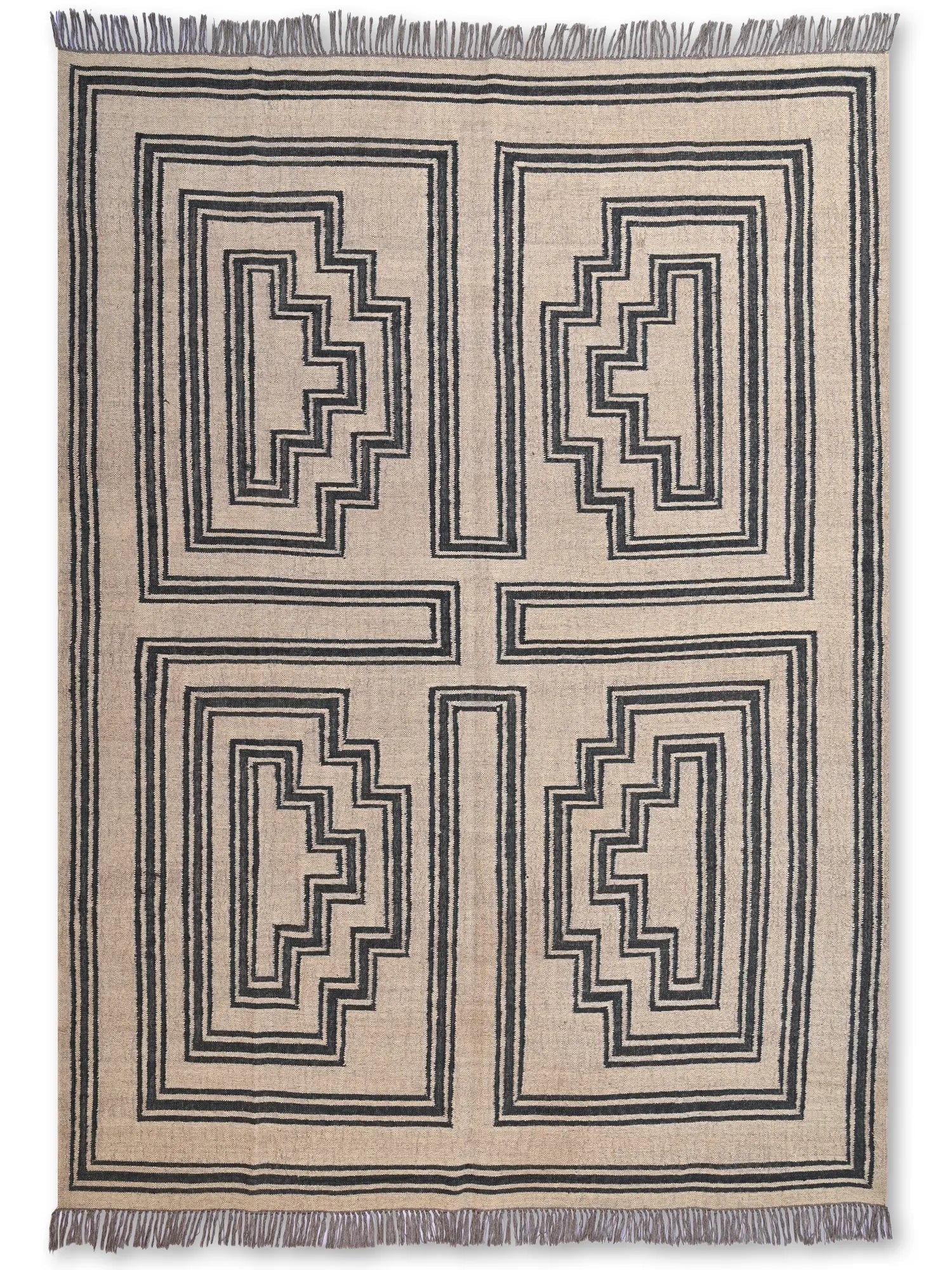 alfombras kililm pasillo 240x300 multicolor necha a mano en fibras naturales