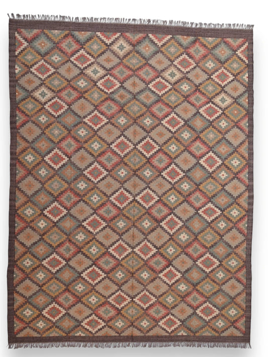 alfombras kililm pasillo  270x360  multicolor necha a mano en fibras naturales