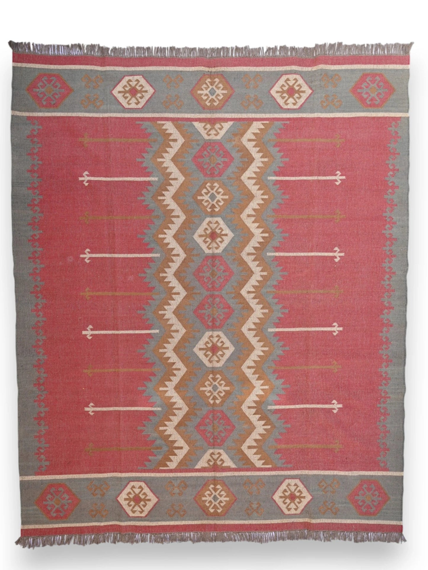 alfombras kililm pasillo  270x360  multicolor necha a mano en fibras naturales