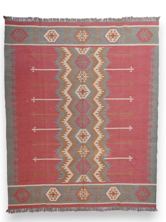 alfombras kililm pasillo  270x360  multicolor necha a mano en fibras naturales