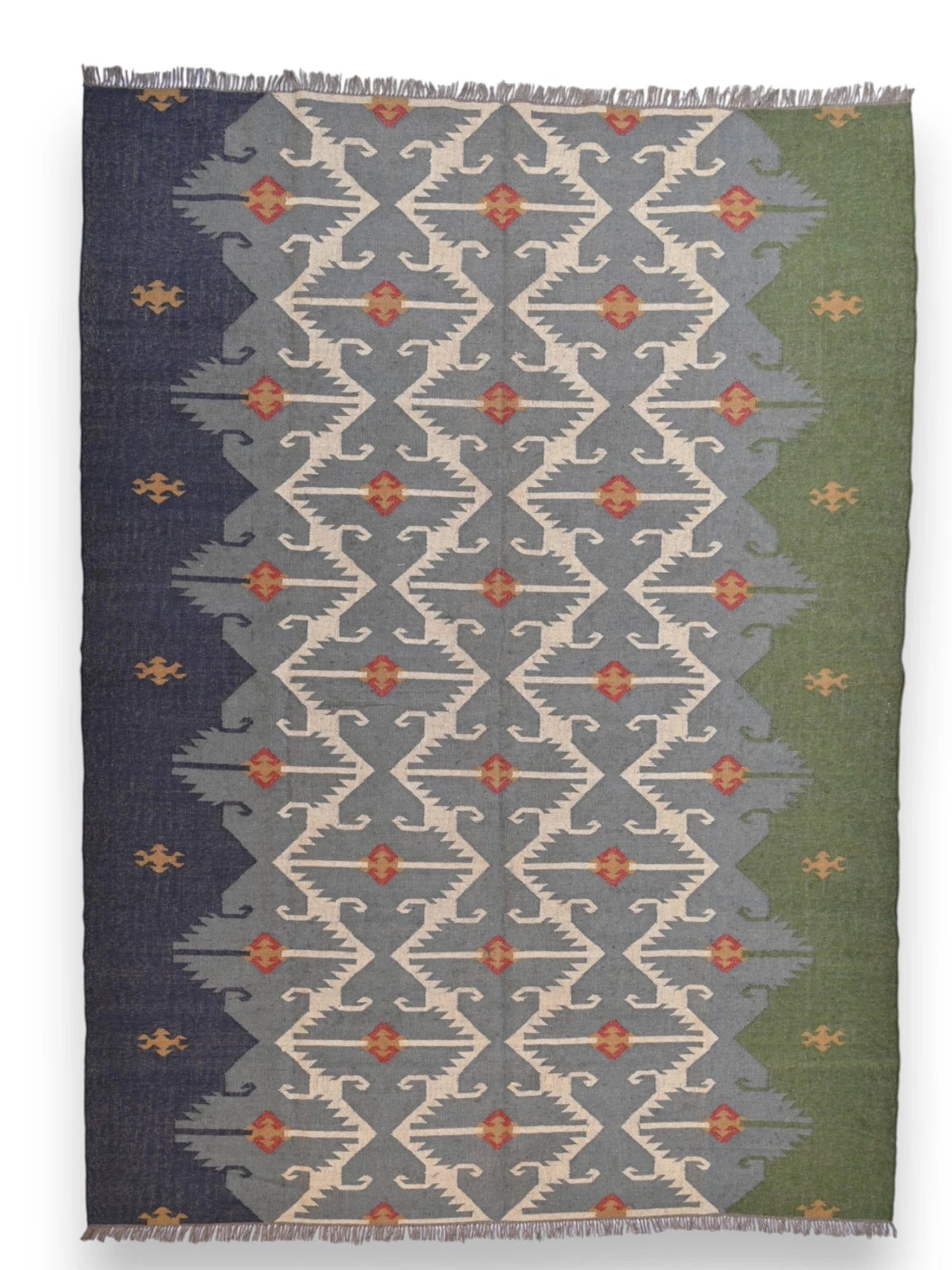alfombras kililm pasillo  270x360  multicolor necha a mano en fibras naturales