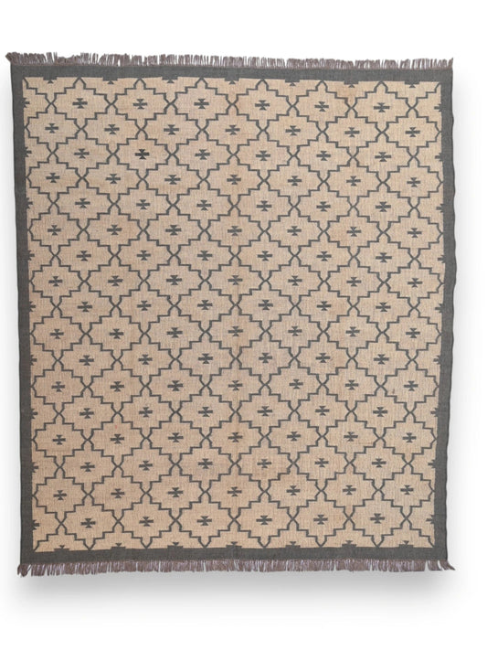 alfombras kililm pasillo 280x320 marrón necha a mano en fibras naturales
