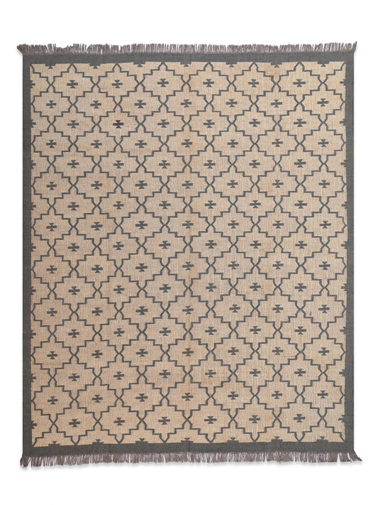 alfombras kililm pasillo 280x320 marrón necha a mano en fibras naturales

