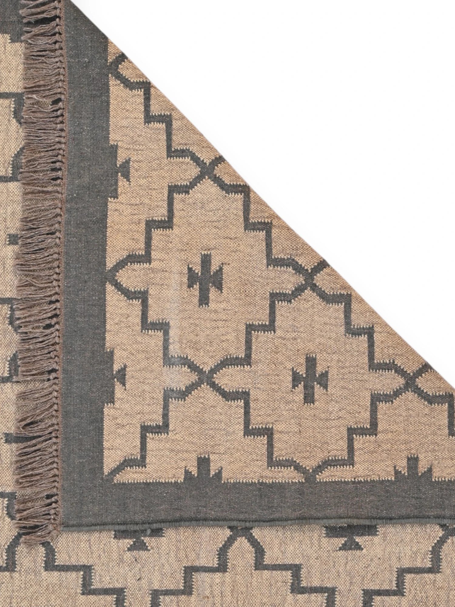 Detalle de alfombras kililm pasillo 280x320 multicolor necha a mano en fibras naturales