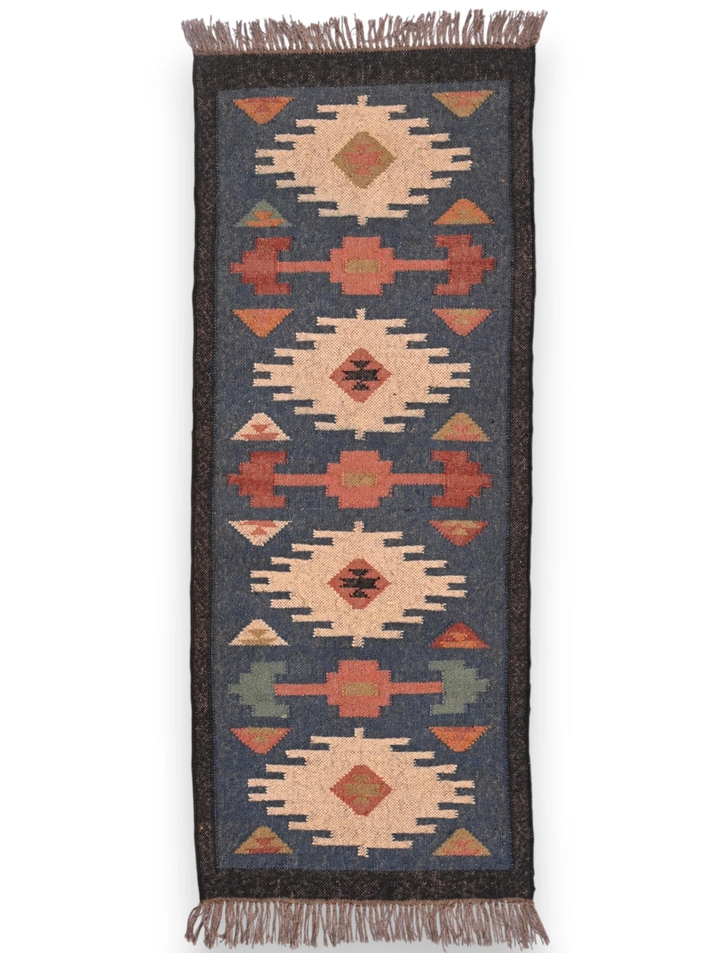 alfombras kililm pasillo 60x150 multicolor necha a mano en fibras naturales