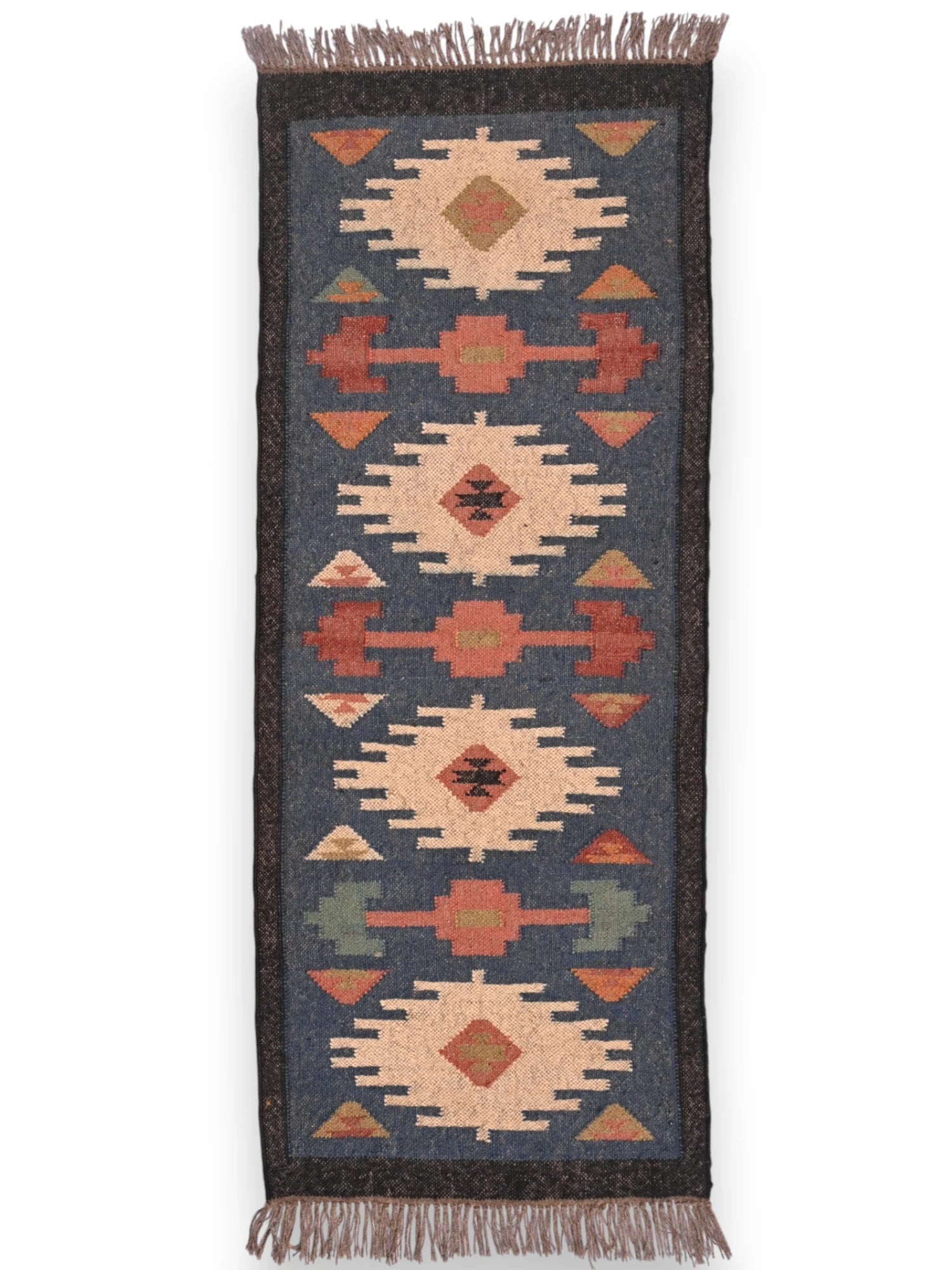 alfombras kililm pasillo 60x150 multicolor necha a mano en fibras naturales