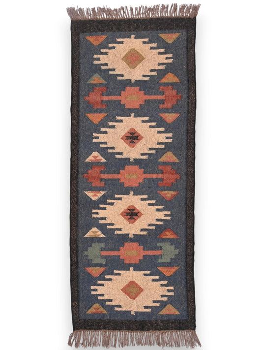alfombras kililm pasillo 60x150 multicolor necha a mano en fibras naturales