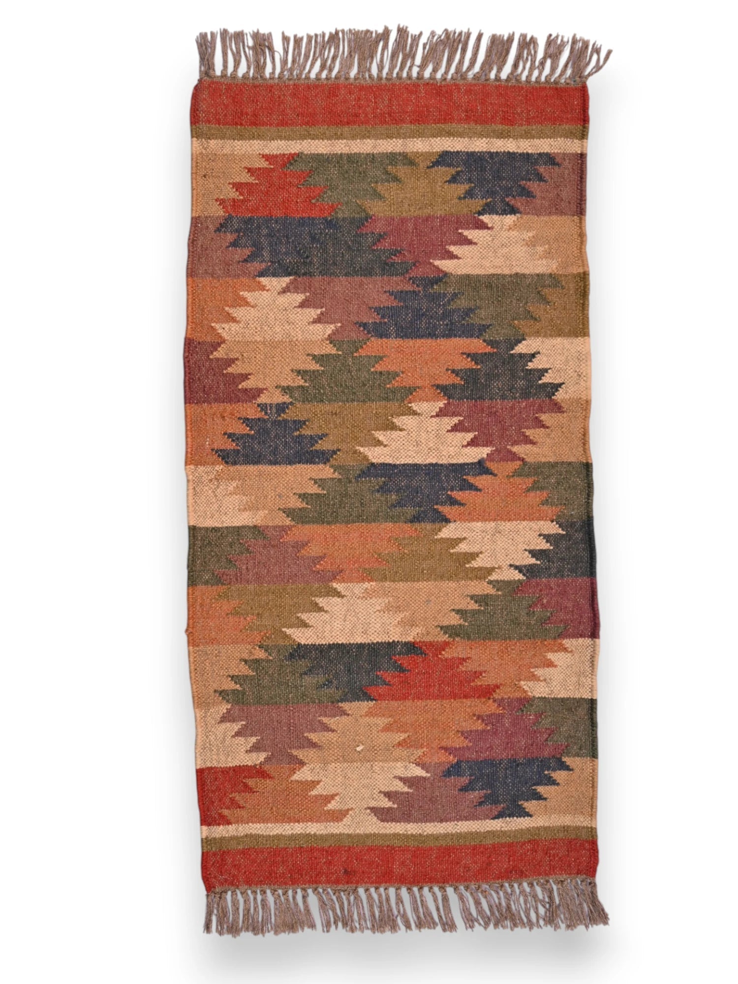 alfombras kililm pasillo 60x150 multicolor necha a mano en fibras naturales
