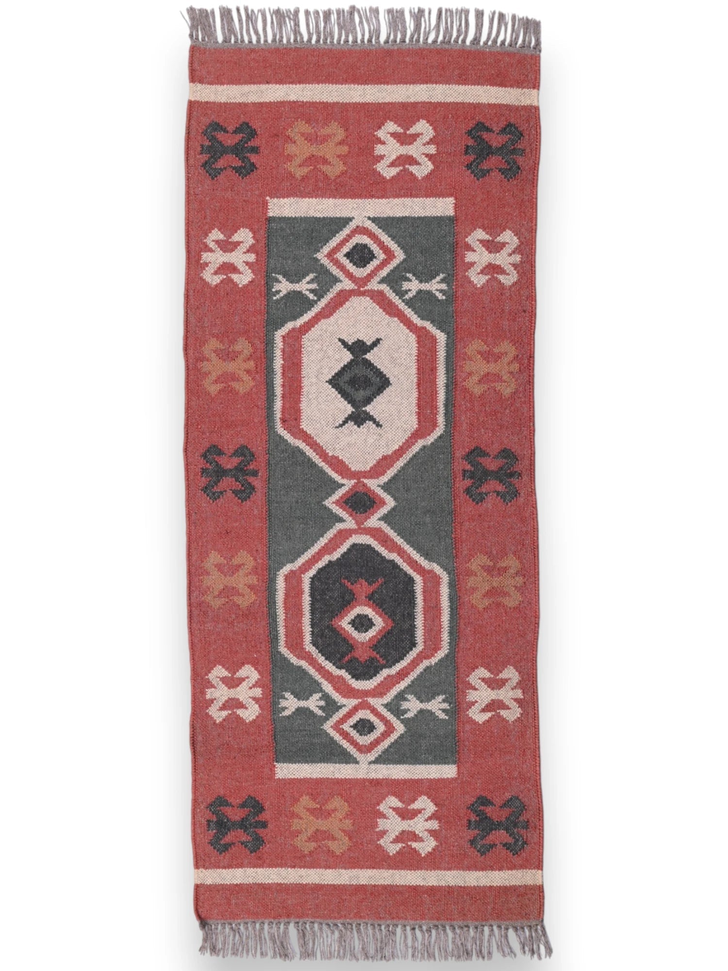 alfombras kilim pasillo 60x150 multicolor hecha a mano en fibras naturales