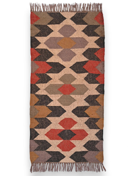 alfombras kililm pasillo 60x150 multicolor necha a mano en fibras naturales