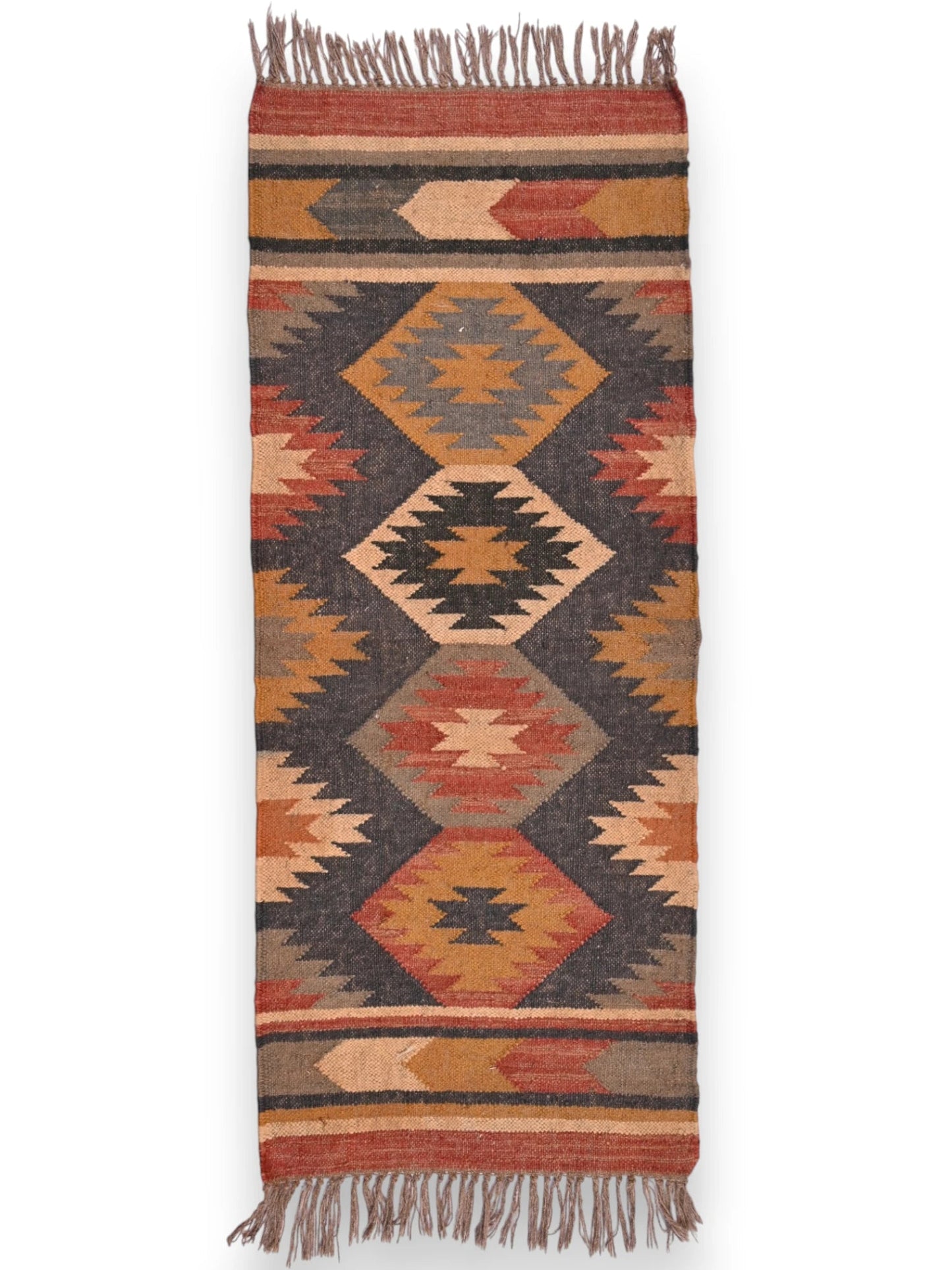 alfombras kililm pasillo 60x150 multicolor necha a mano en fibras naturales