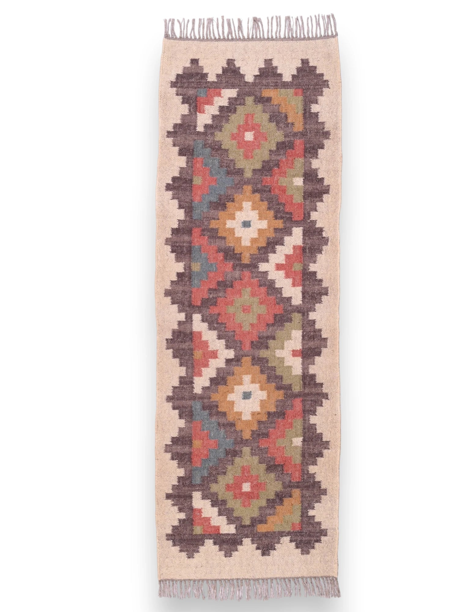 alfombras kilim pasillo 60x180 multicolor hecha a mano en fibras naturales
