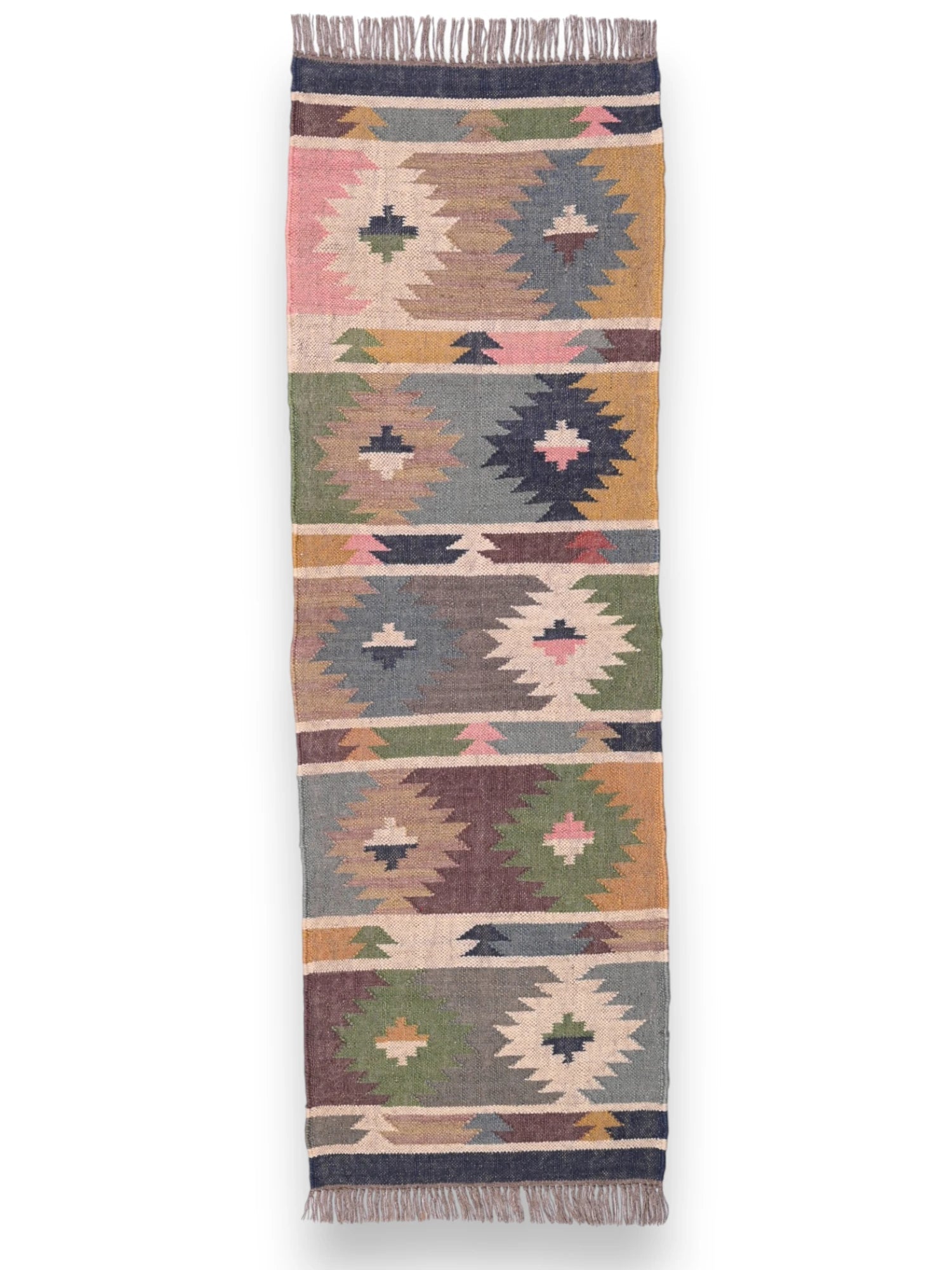 alfombras kilim pasillo 60x180 multicolor hecha a mano en fibras naturales
