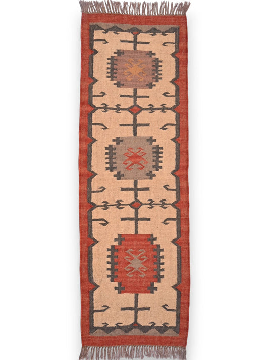 alfombras kililm pasillo 60x180 multicolor necha a mano en fibras naturales