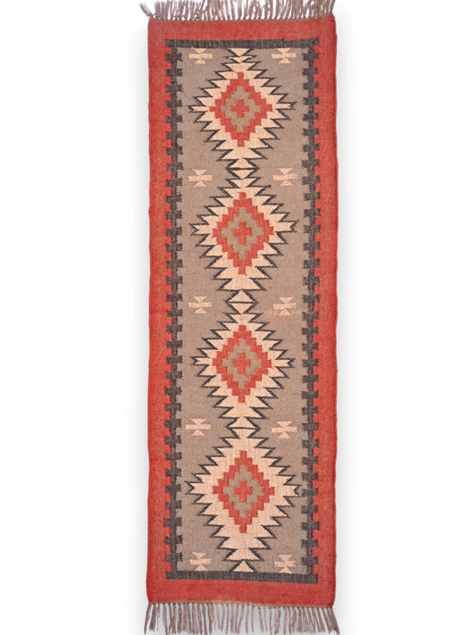 alfombras kililm pasillo 60x180 multicolor necha a mano en fibras naturales
