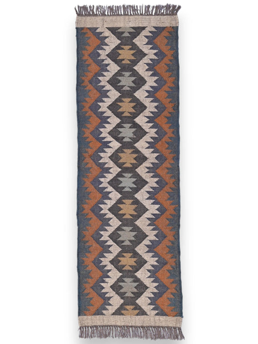alfombras kililm pasillo  60x180 multicolor necha a mano en fibras naturales

