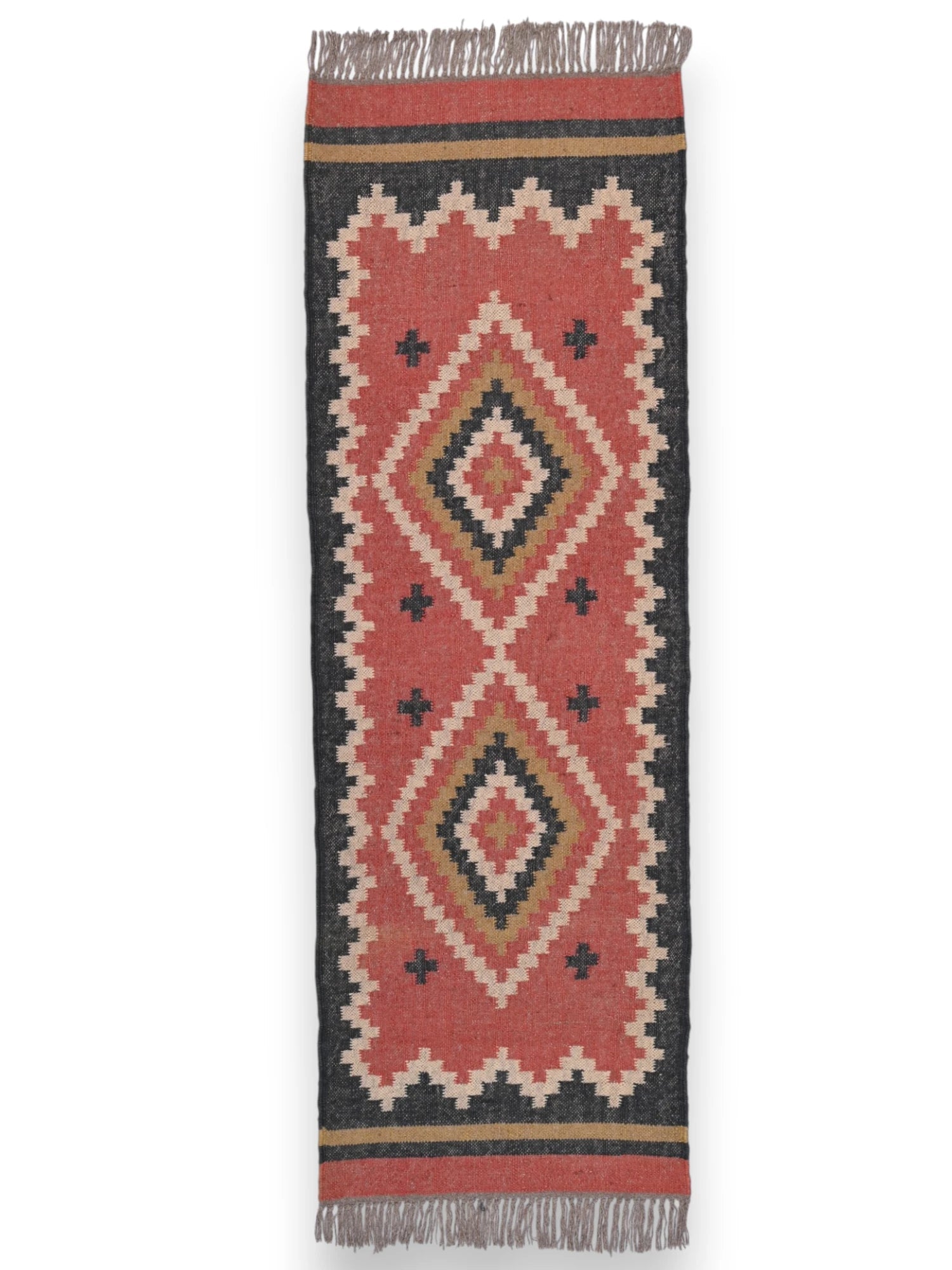 alfombras kilim pasillo 60x180 multicolor hecha a mano en fibras naturales