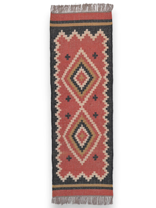alfombras kilim pasillo 60x180 multicolor hecha a mano en fibras naturales