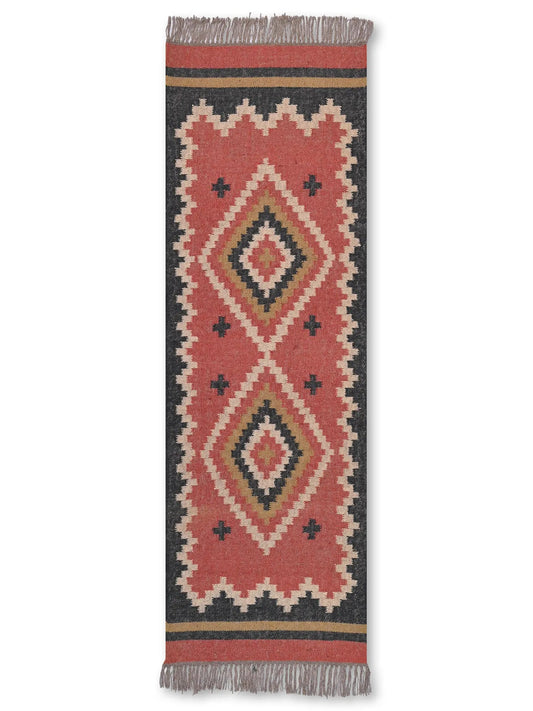 alfombras kilim pasillo 60x180 multicolor hecha a mano en fibras naturales