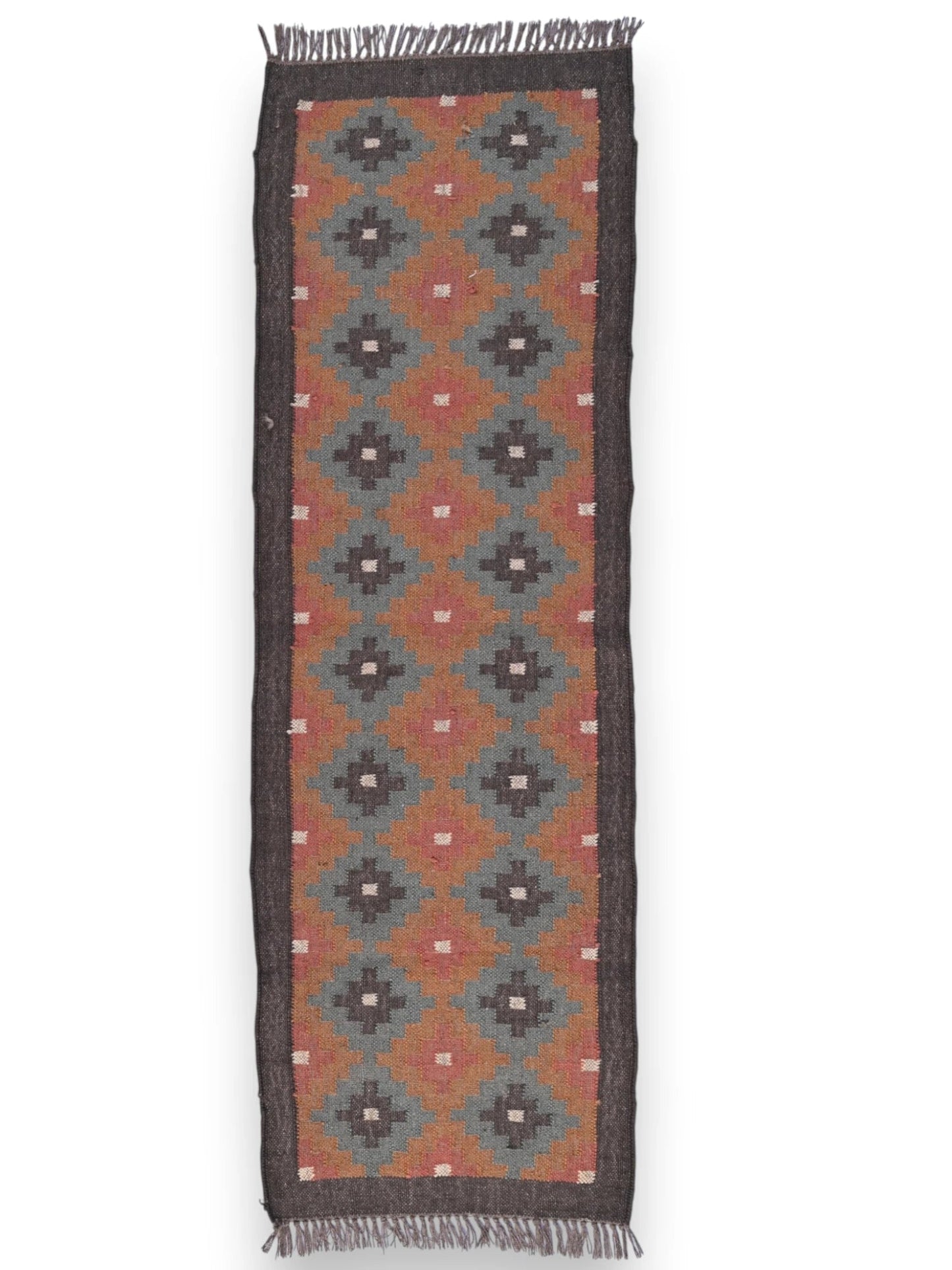 alfombras kililm pasillo  60x180 multicolor necha a mano en fibras naturales