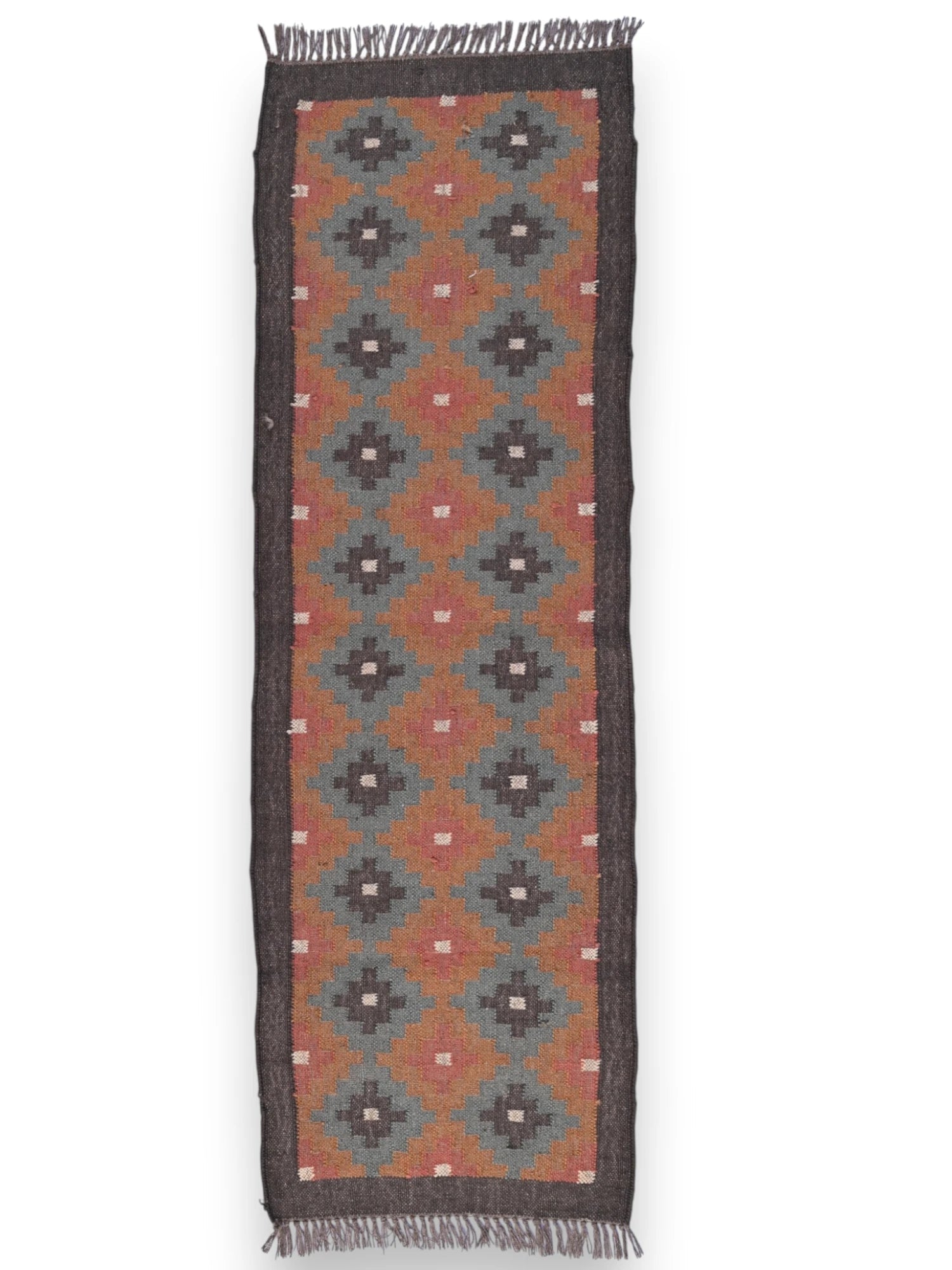 alfombras kililm pasillo  60x180 multicolor necha a mano en fibras naturales