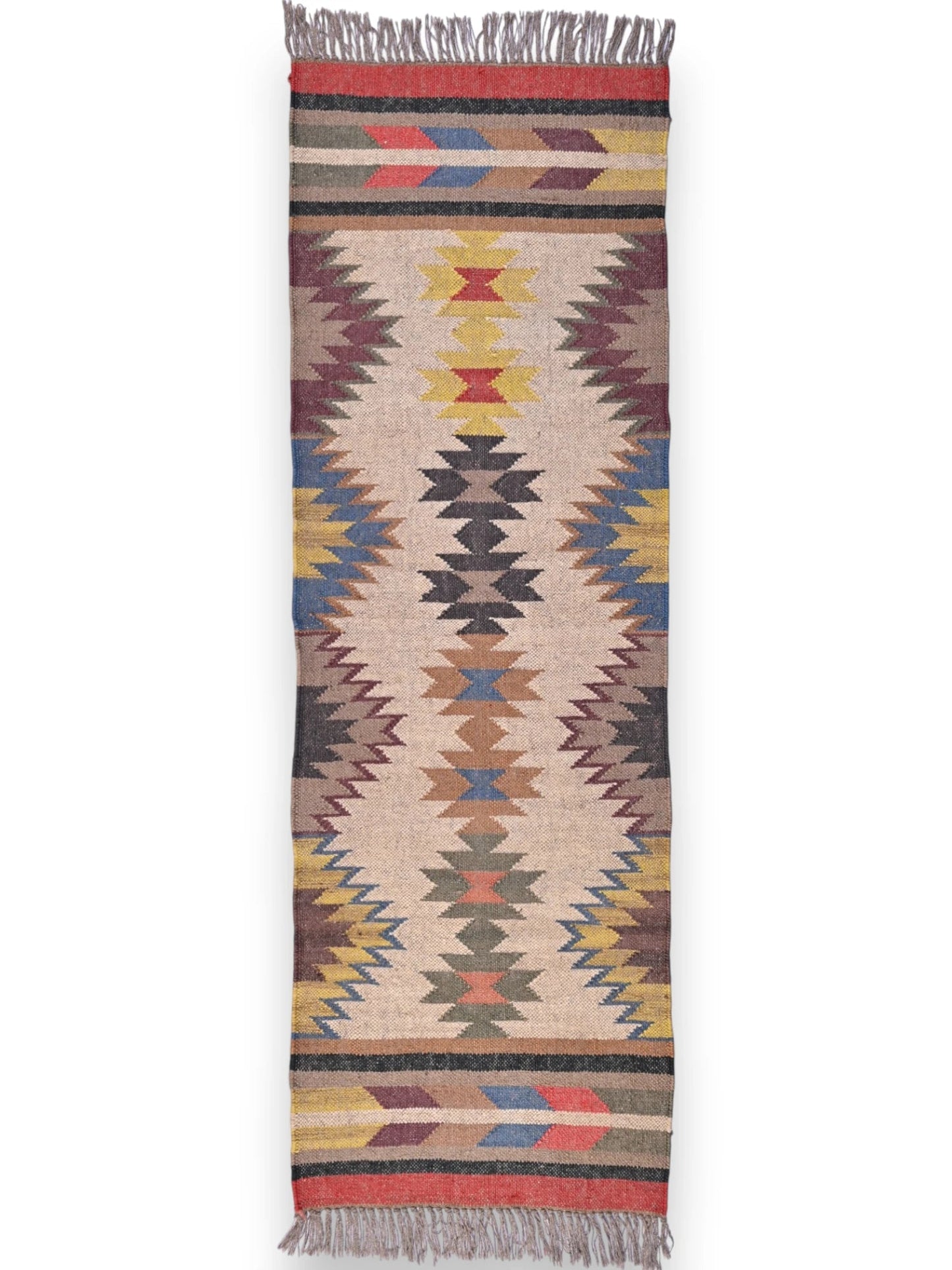 alfombras kililm pasillo  60x180 multicolor necha a mano en fibras naturales