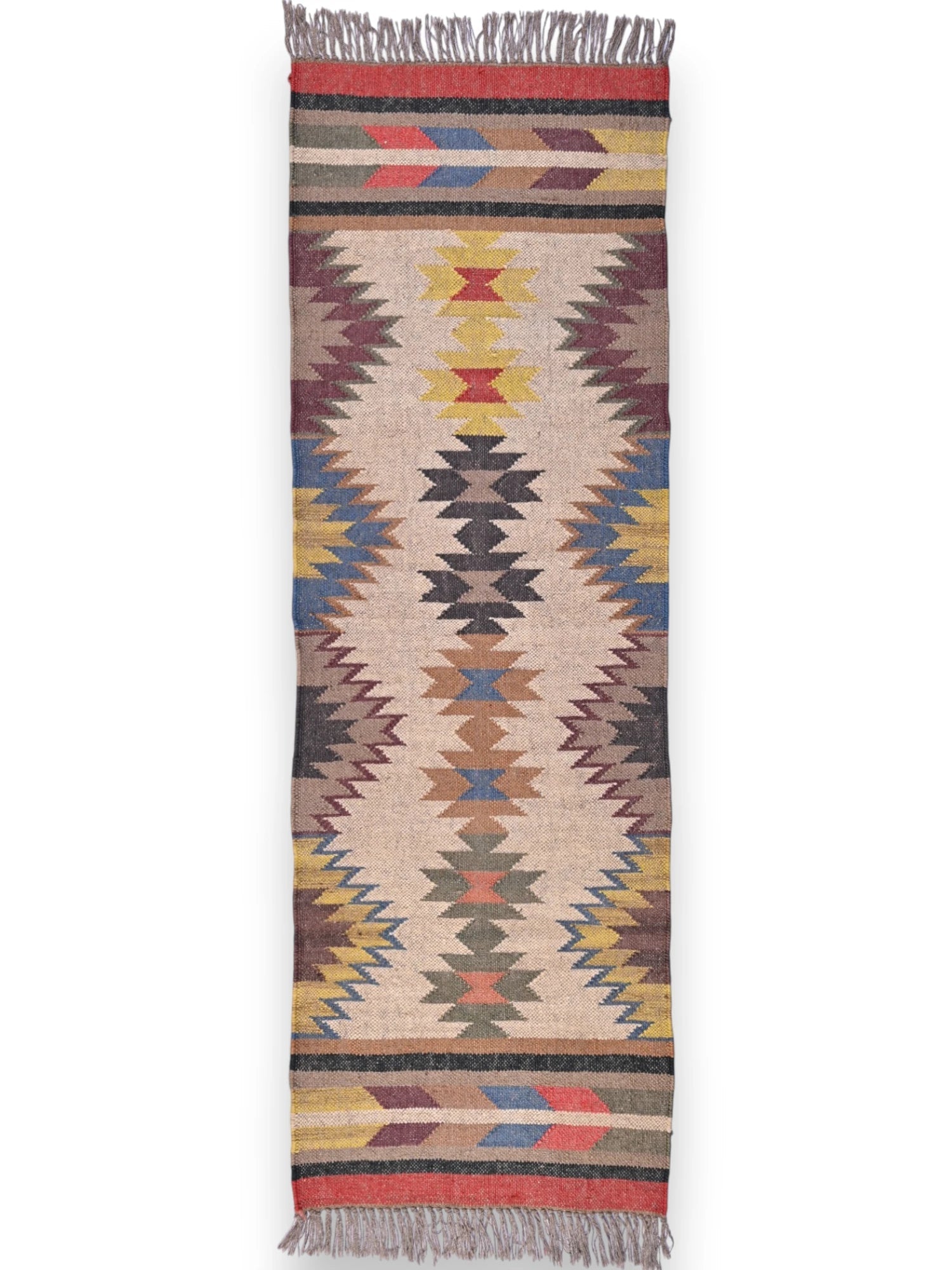 alfombras kililm pasillo  60x180 multicolor necha a mano en fibras naturales