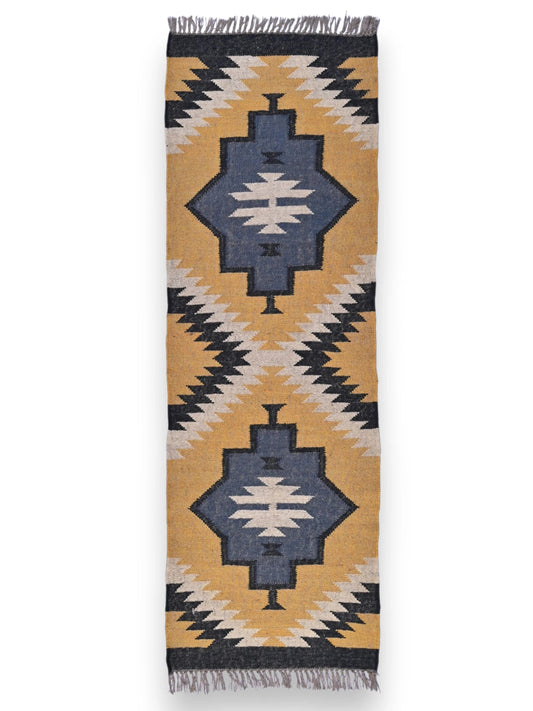 alfombras kililm pasillo  60x180 multicolor necha a mano en fibras naturales