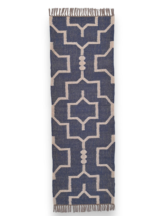 alfombras kilim pasillo 60x180 negro hecha a mano en fibras naturales