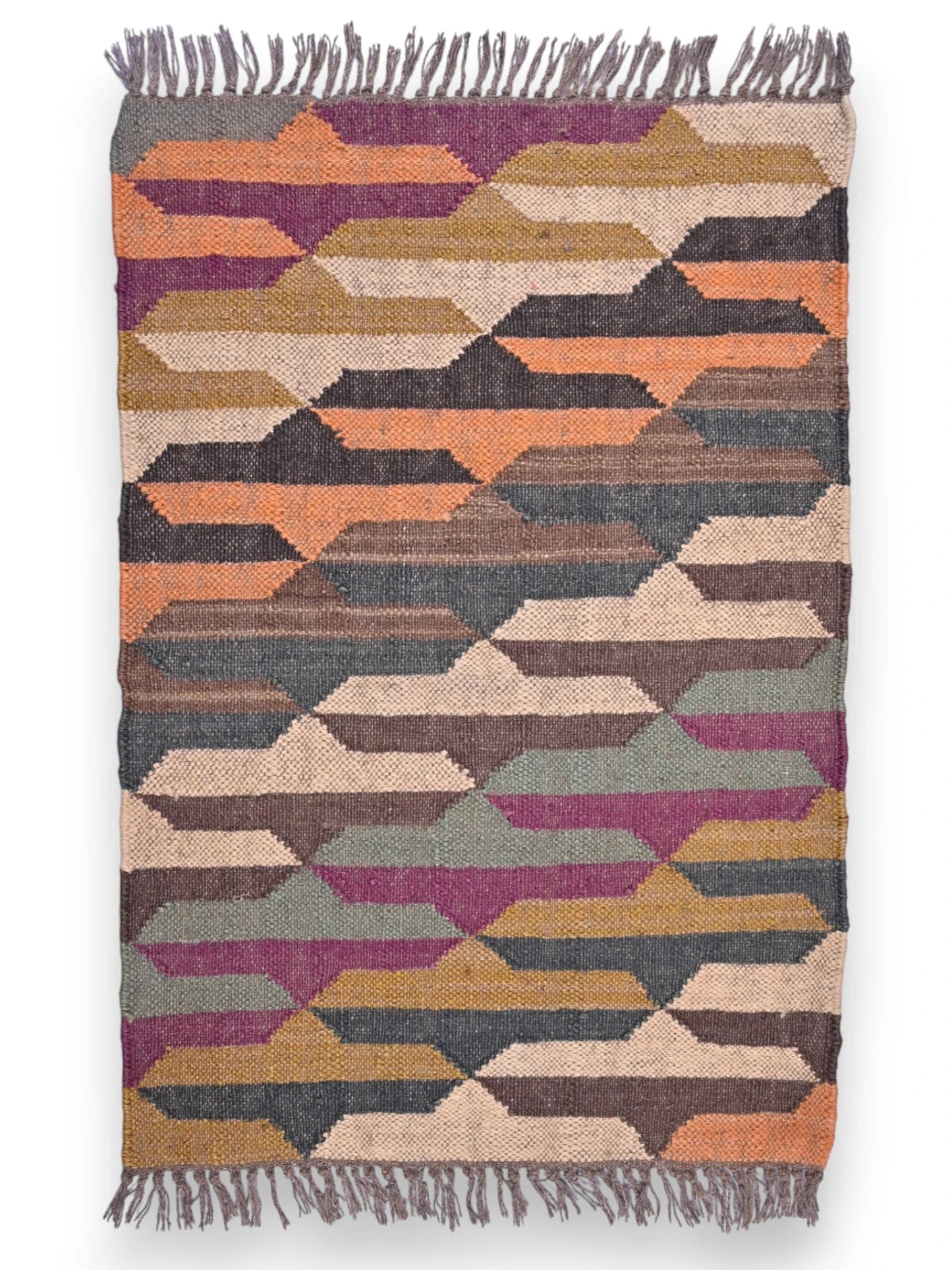 alfombras kililm pasillo 60x90  multicolor necha a mano en fibras naturales