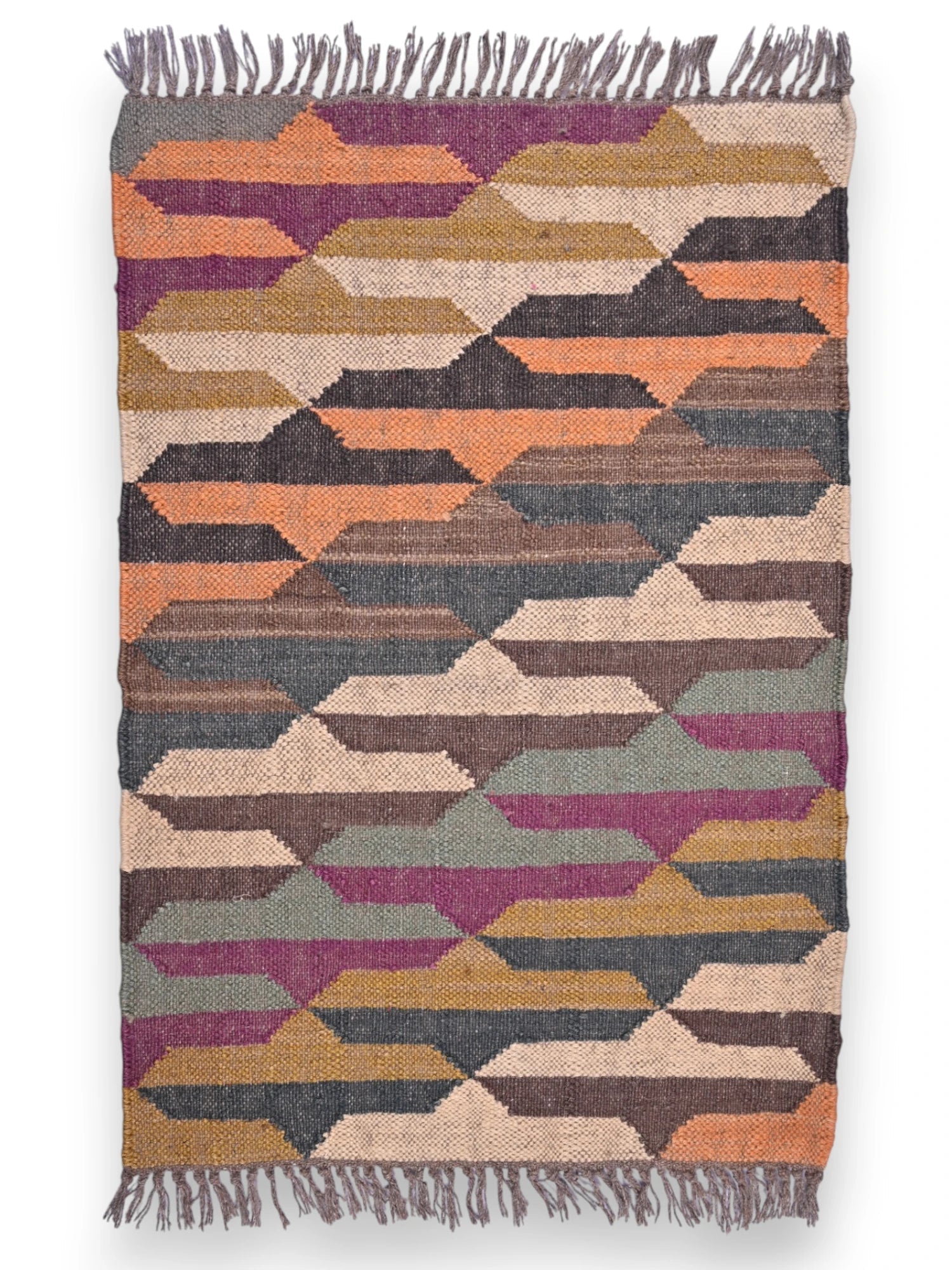 alfombras kililm pasillo 60x90  multicolor necha a mano en fibras naturales