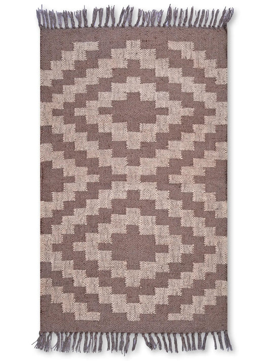 alfombras kililm pasillo 60x90 marrón necha a mano en fibras naturales