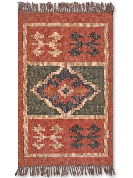 alfombras kililm pasillo 60x90 multicolor necha a mano en fibras naturales