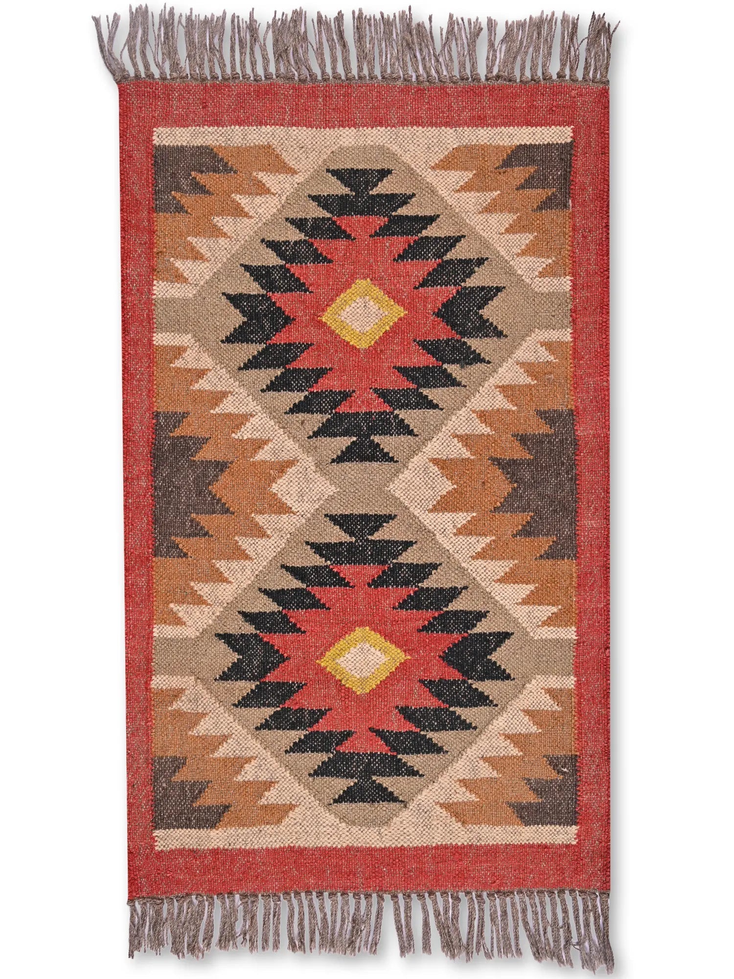 alfombras kililm pasillo 60x90 multicolor necha a mano en fibras naturales