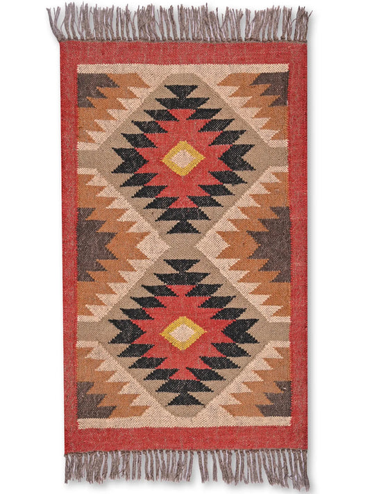 alfombras kililm pasillo 60x90 multicolor necha a mano en fibras naturales