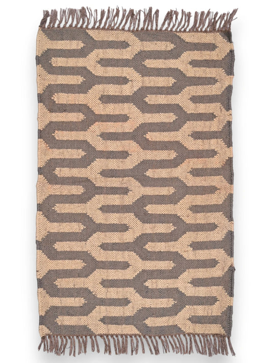 alfombras kilim pasillo 60x90 marrón hecha a mano en fibras naturales