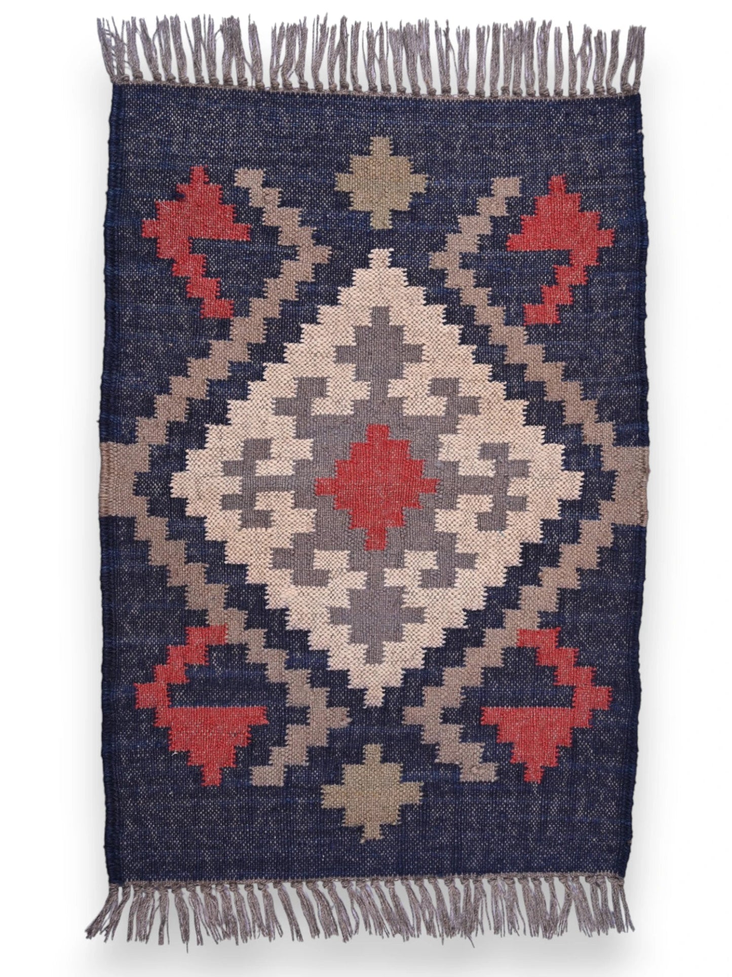 alfombras kililm pasillo 60x90  multicolor necha a mano en fibras naturales
