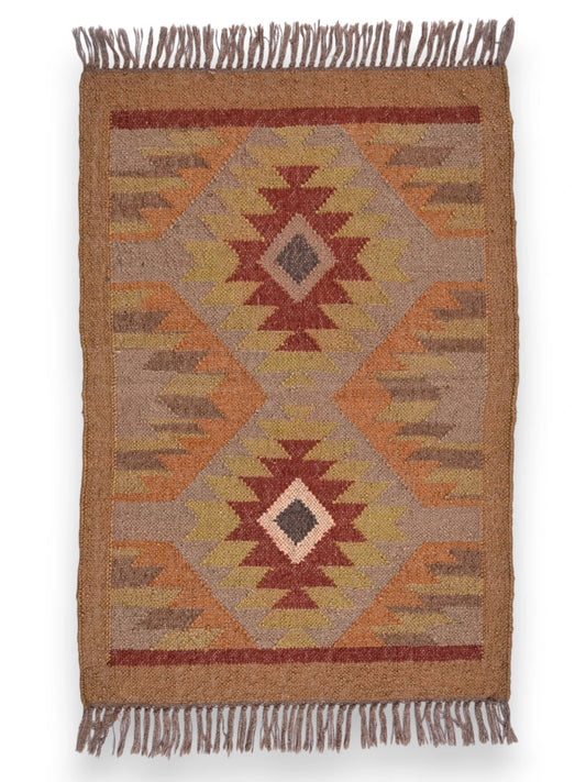 alfombras kililm pasillo 60x90 multicolor necha a mano en fibras naturales