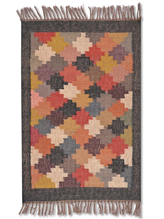 alfombras kililm pasillo 60x90 multicolor necha a mano en fibras naturales