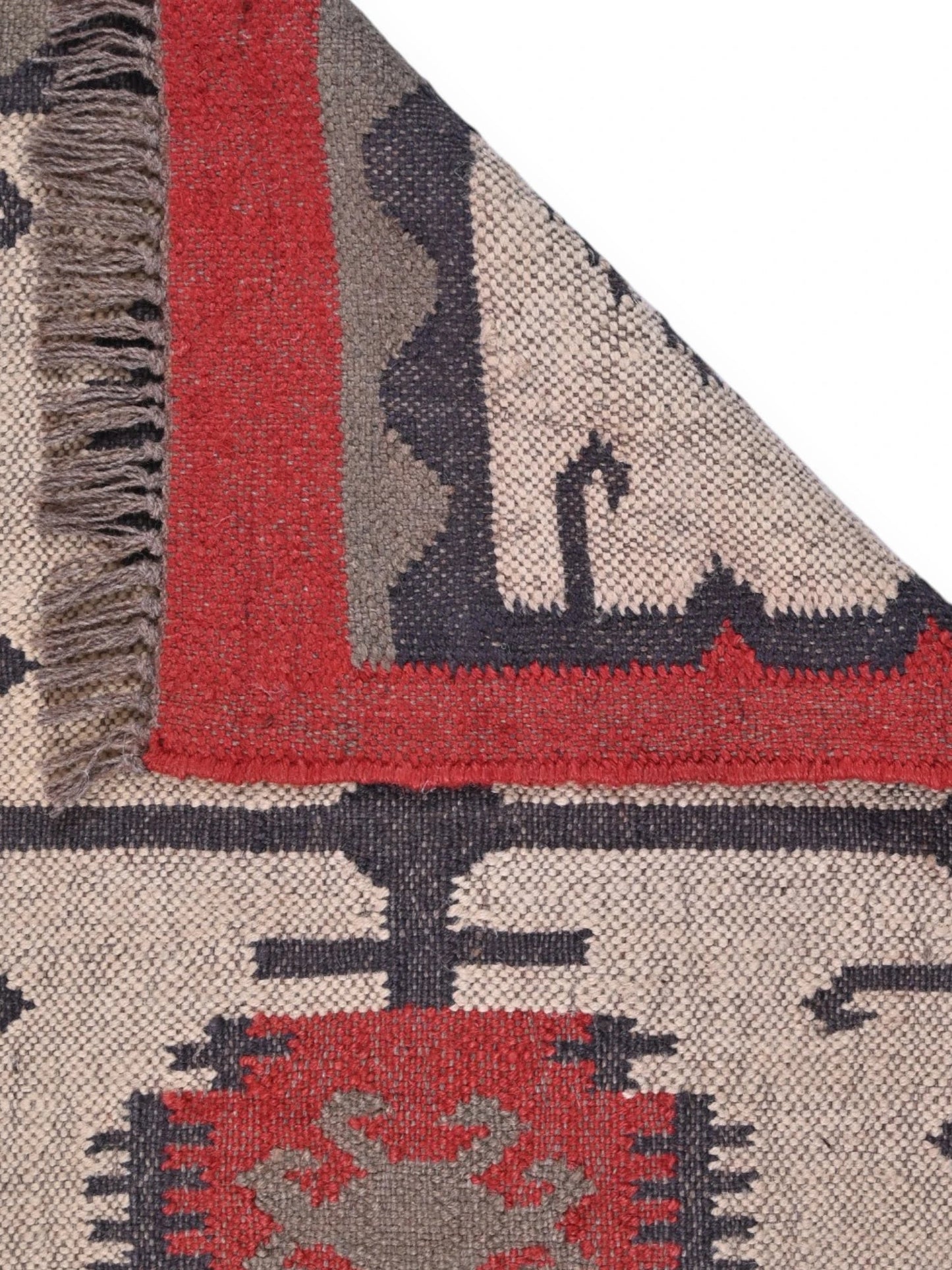 Detalle de alfombras kililm pasillo 60x90  multicolor necha a mano en fibras naturales