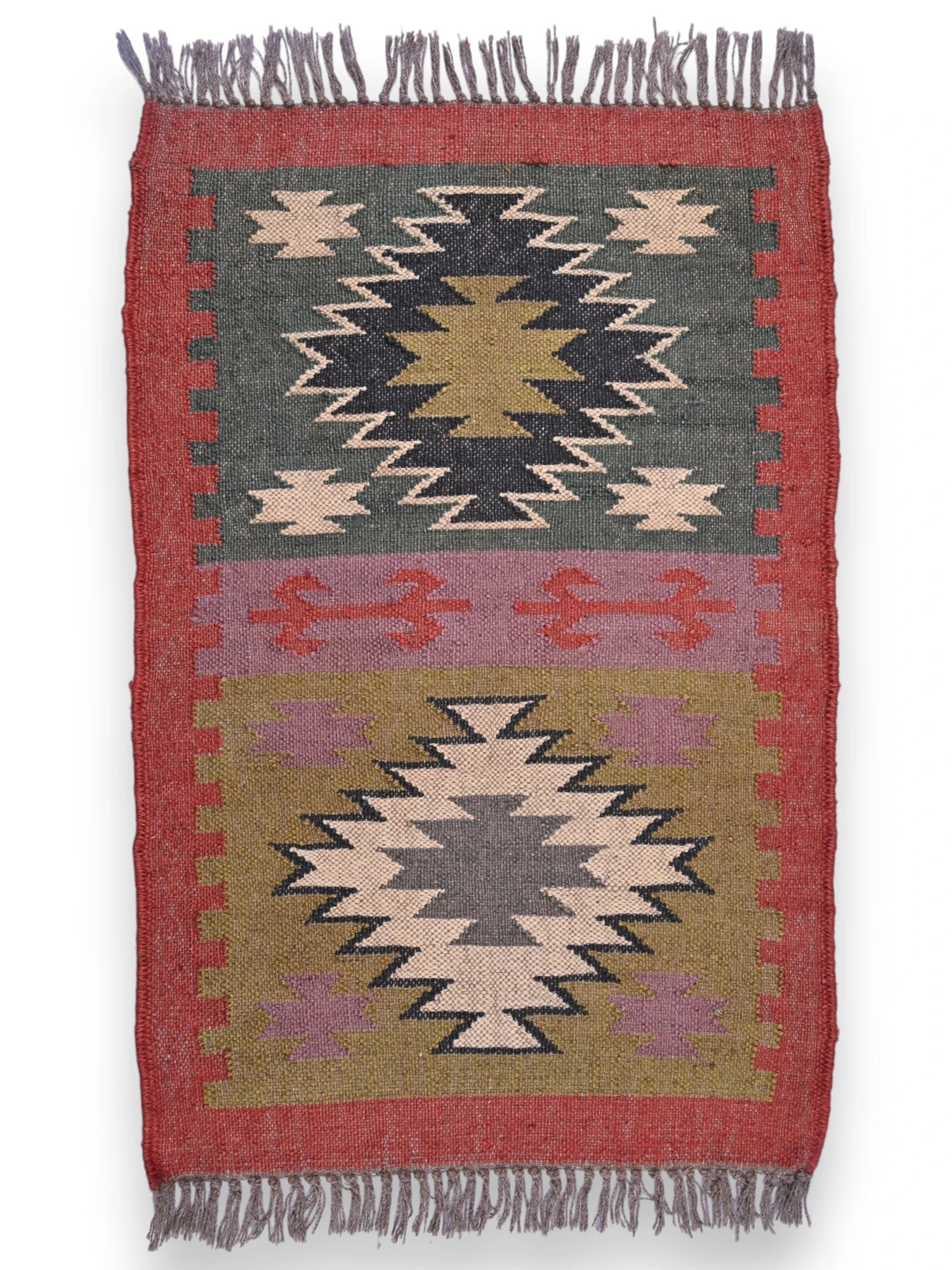 alfombras kililm pasillo 60x90  multicolor necha a mano en fibras naturales