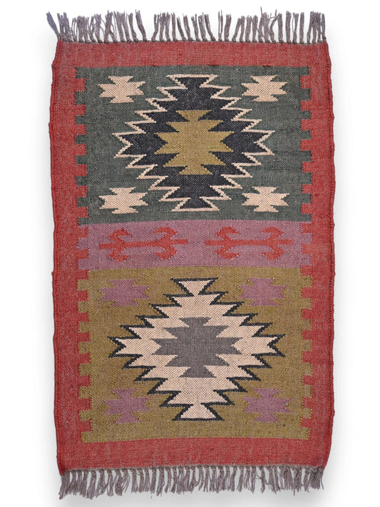 alfombras kililm pasillo 60x90  multicolor necha a mano en fibras naturales