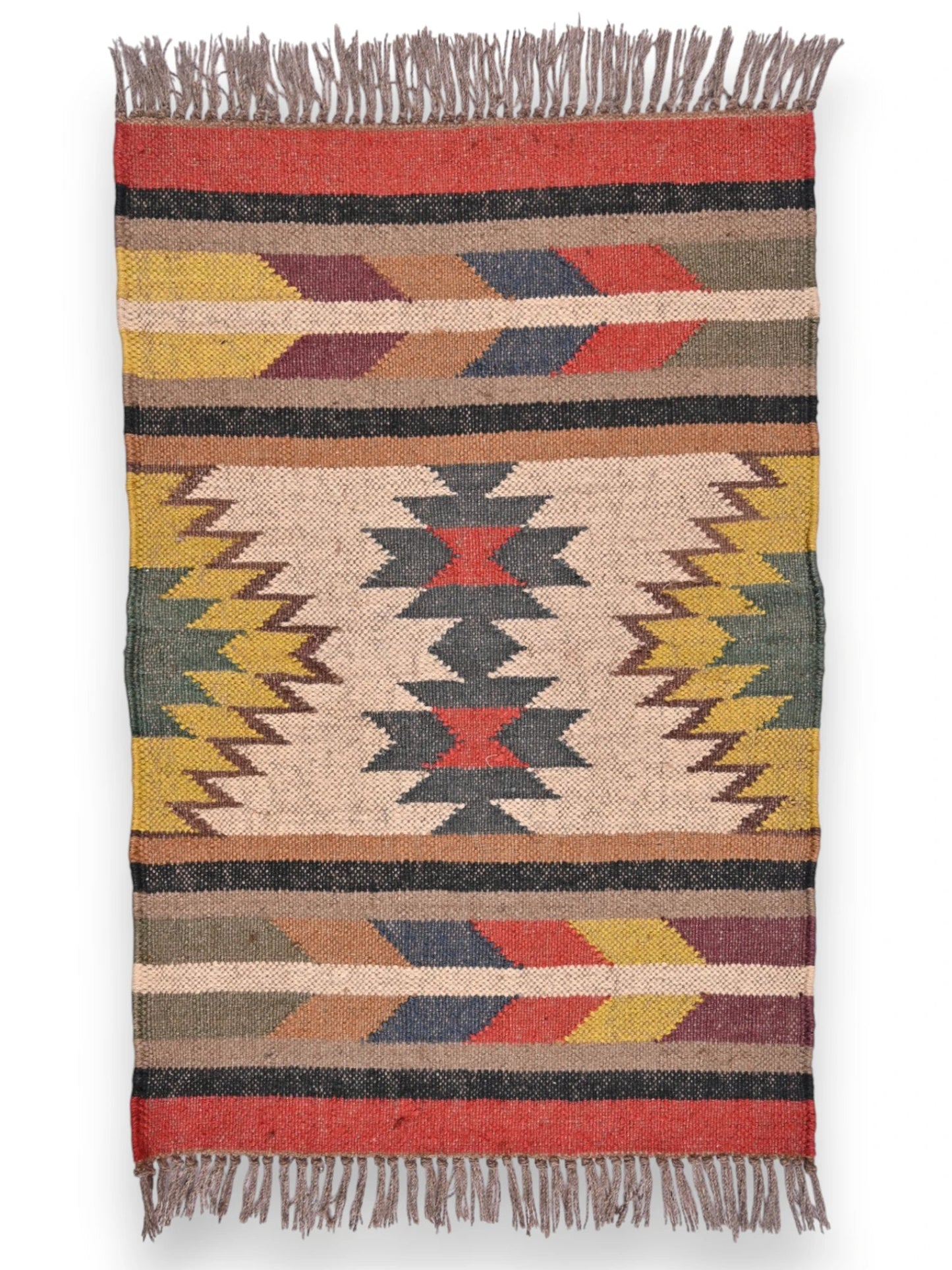 alfombras kililm pasillo 60x90 multicolor necha a mano en fibras naturales