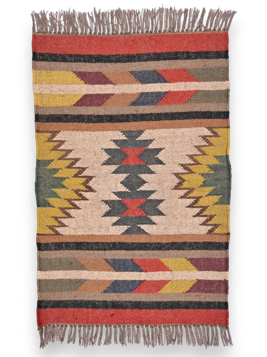 alfombras kililm pasillo 60x90 multicolor necha a mano en fibras naturales