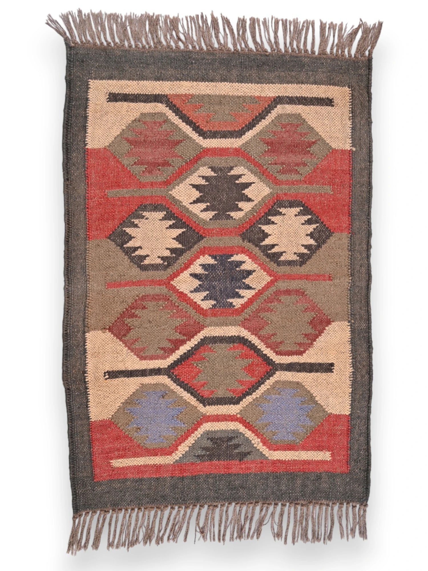alfombras kililm pasillo 60x90 multicolor necha a mano en fibras naturales
