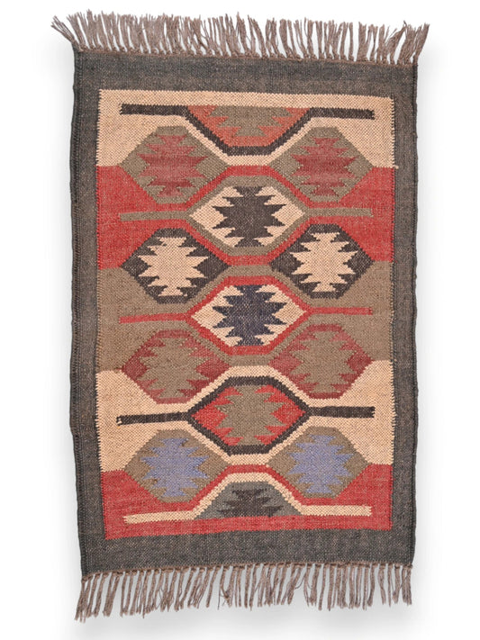 alfombras kililm pasillo 60x90 multicolor necha a mano en fibras naturales
